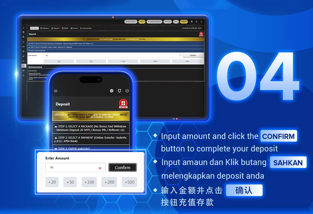 U9Play Sign Up Deposit Step 4